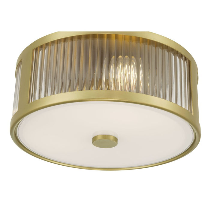 Millennium Lighting Ardezia 3Lt Flush Mount, Brass/Clear Ribbed
