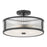 Millennium Ardezia 3Lt Semi Flush Mount, Black/Clear Ribbed