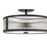 Millennium Ardezia 3Lt Semi Flush Mount, Black/Clear Ribbed