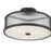 Millennium Ardezia 3Lt Semi Flush Mount, Black/Clear Ribbed