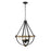 Millennium Ellijay 4 Light 25.5" Pendant, Matte Black/Wood Tone