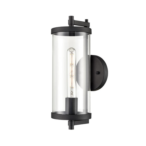 Millennium Lighting Beckham 1Lt 14" Outdoor Sconce, Black/Clear - 240001-TBK
