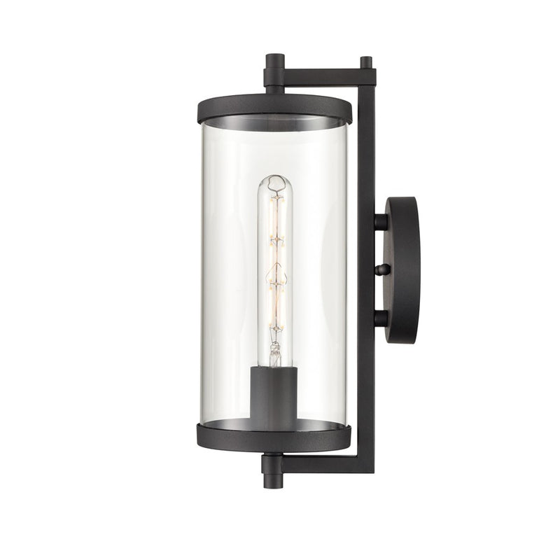 Millennium Lighting Beckham 1Lt 14" Outdoor Sconce, Black/Clear