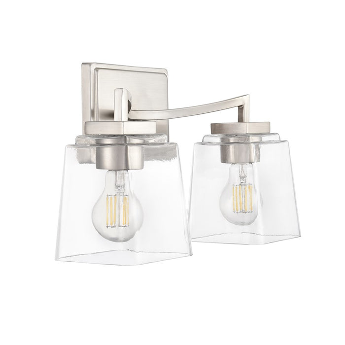 Millennium Lighting Avenna 2Lt 15" Vanity, Nickel/Clear Square