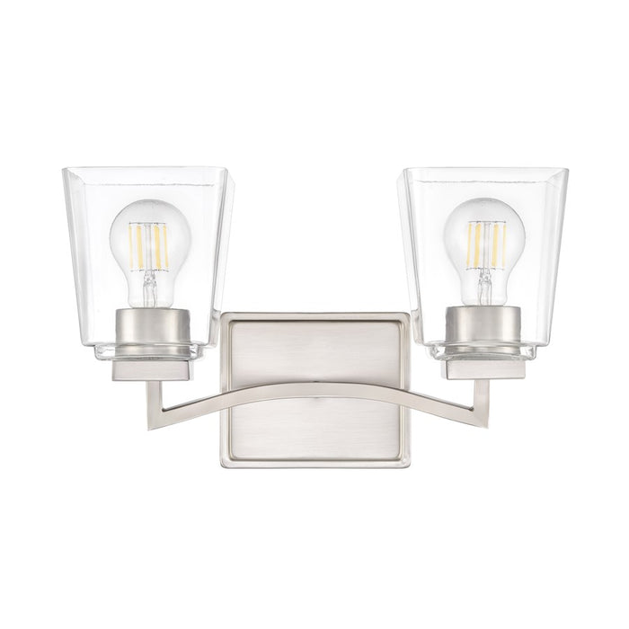 Millennium Lighting Avenna 2Lt 15" Vanity, Nickel/Clear Square
