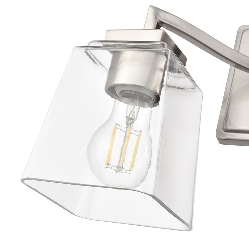Millennium Lighting Avenna 2Lt 15" Vanity, Nickel/Clear Square