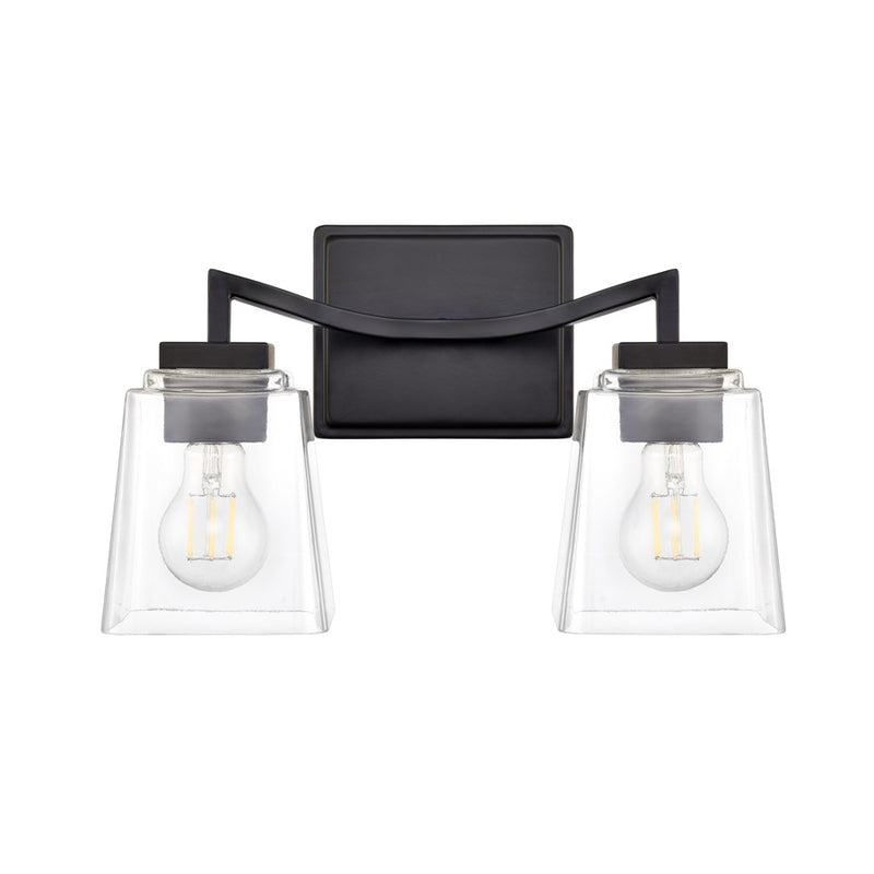 Millennium Lighting Avenna 2Lt 15" Vanity, Black/Clear Square