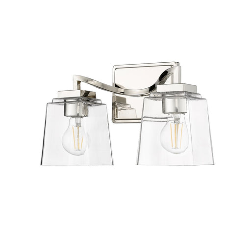 Millennium Lighting Avenna 2Lt Vanity, Polished Nickel/Clear