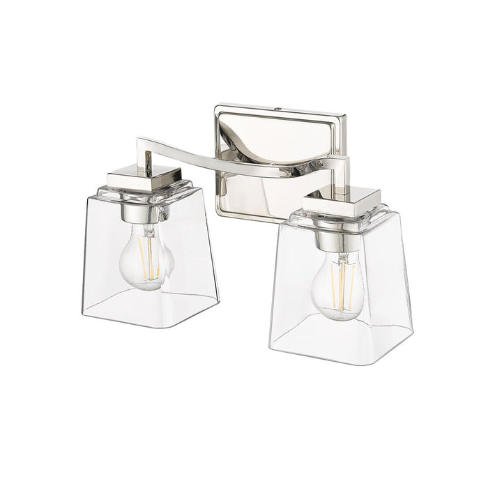 Millennium Lighting Avenna 2Lt Vanity, Polished Nickel/Clear