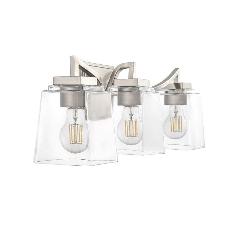 Millennium Lighting Avenna 3Lt 24" Vanity, Nickel/Clear Square