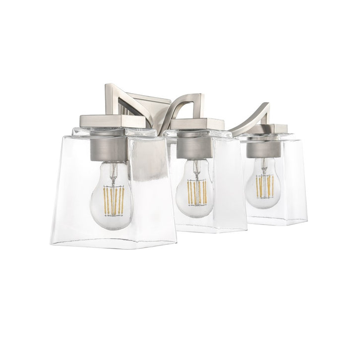 Millennium Lighting Avenna 3Lt 24" Vanity, Nickel/Clear Square