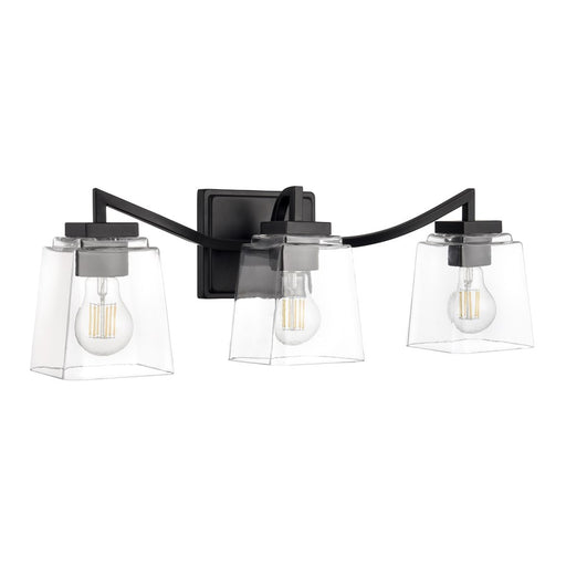 Millennium Lighting Avenna 3Lt 24" Vanity, Black/Clear Square - 24003-MB