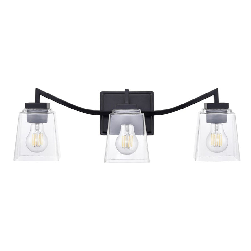 Millennium Lighting Avenna 3Lt 24" Vanity, Black/Clear Square