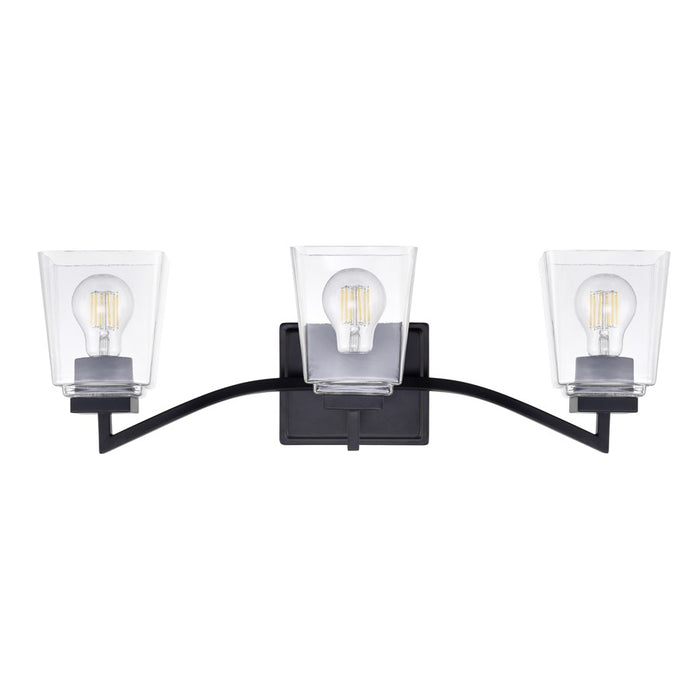 Millennium Lighting Avenna 3Lt 24" Vanity, Black/Clear Square