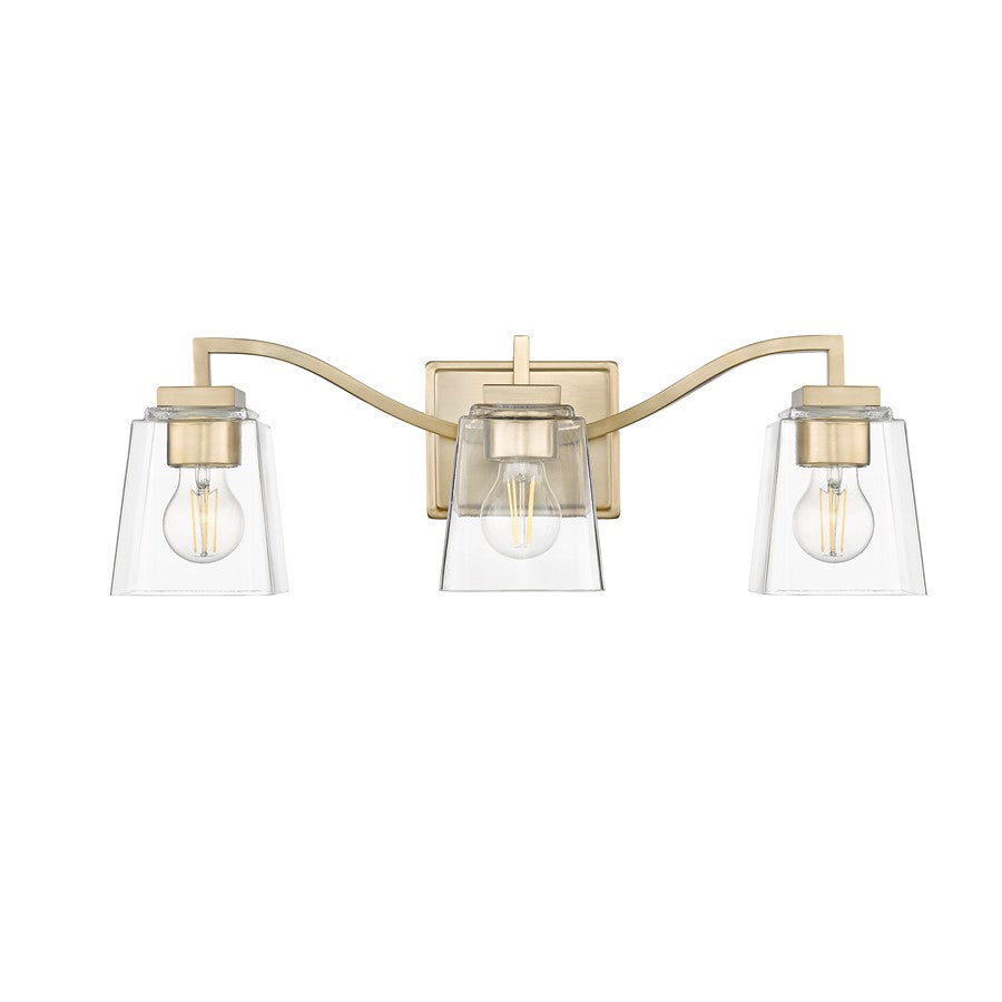Millennium Lighting Avenna 3Lt Vanity, Modern Gold/Clear - 24003-MG