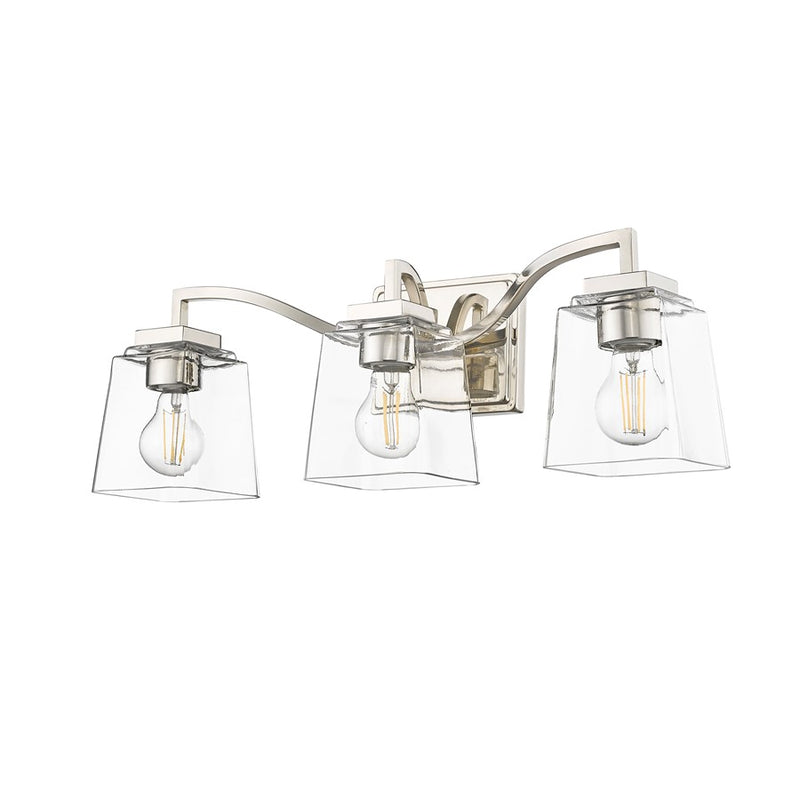 Millennium Lighting Avenna 3Lt Vanity, Polished Nickel/Clear