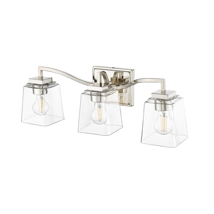 Millennium Lighting Avenna 3Lt Vanity, Polished Nickel/Clear