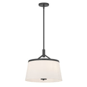 Millennium Lighting Montrine 3Lt Pendant, Matte Black/White - 240103-MB