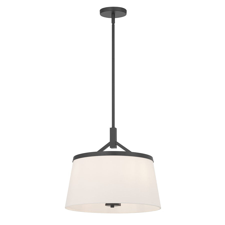 Millennium Lighting Montrine 3Lt Pendant, Matte Black/White - 240103-MB