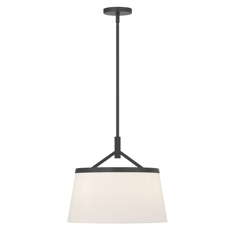 Millennium Lighting Montrine 3Lt Pendant, Matte Black/White