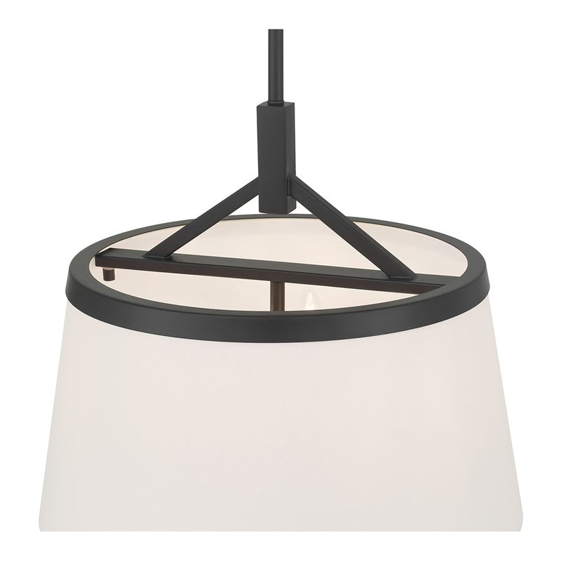 Millennium Lighting Montrine 3Lt Pendant, Matte Black/White