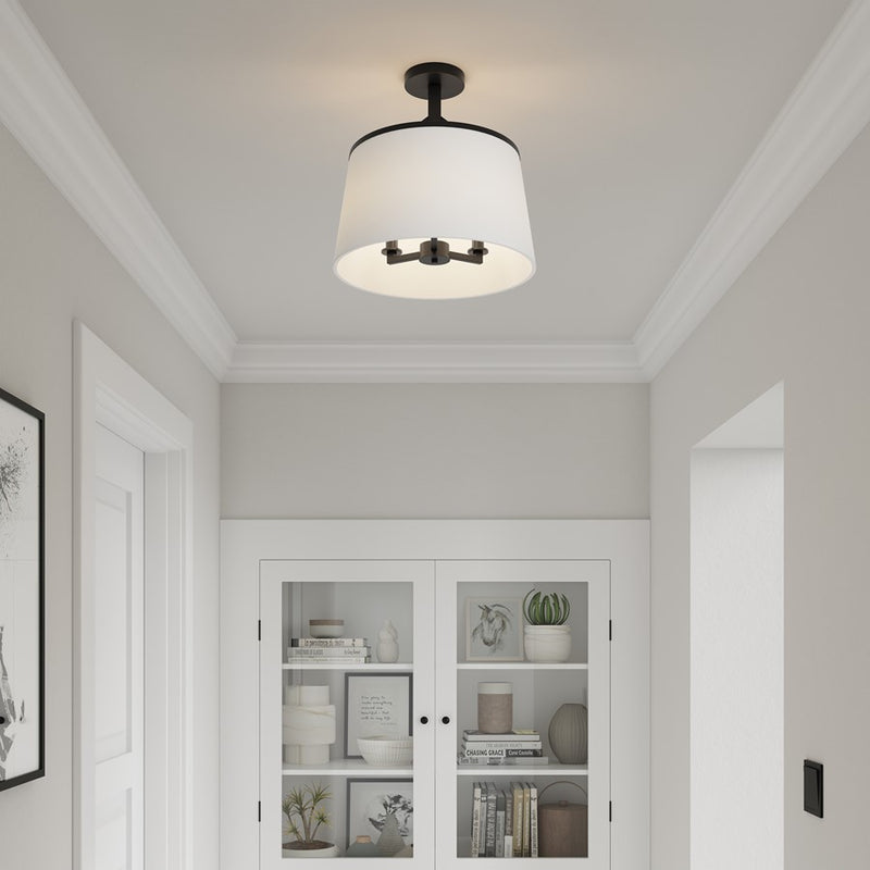 Millennium Lighting Montrine 3Lt Pendant, Matte Black/White