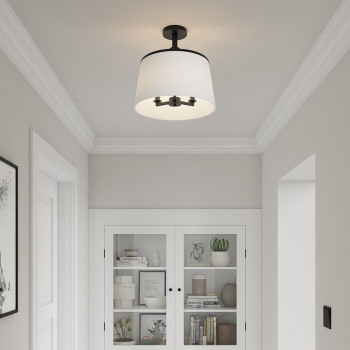 Millennium Lighting Montrine 3Lt Pendant, Matte Black/White