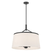 Millennium Lighting Montrine 6Lt Pendant, Matte Black/White - 240106-MB
