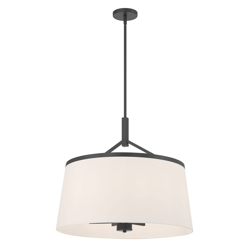 Millennium Lighting Montrine 6Lt Pendant, Matte Black/White - 240106-MB