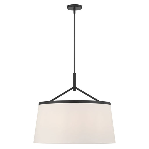 Millennium Lighting Montrine 6Lt Pendant, Matte Black/White
