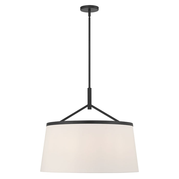 Millennium Lighting Montrine 6Lt Pendant, Matte Black/White