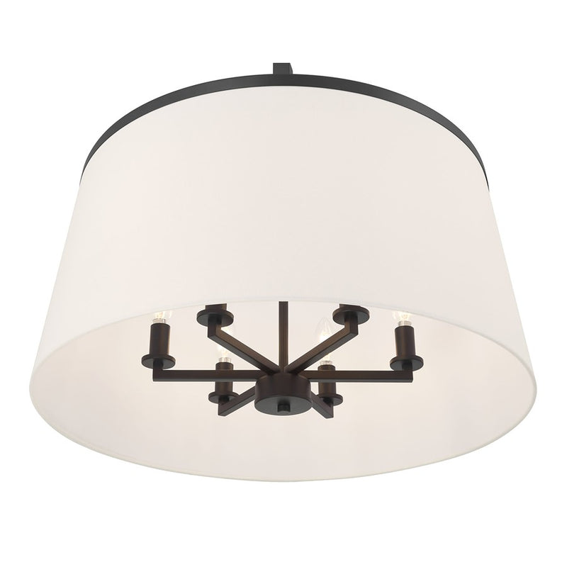 Millennium Lighting Montrine 6Lt Pendant, Matte Black/White