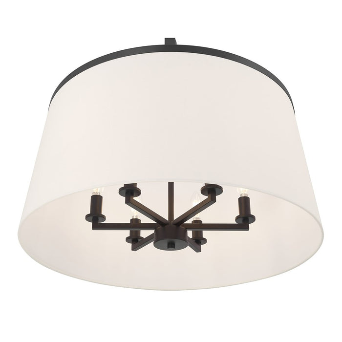 Millennium Lighting Montrine 6Lt Pendant, Matte Black/White