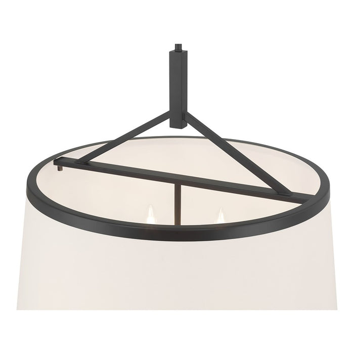 Millennium Lighting Montrine 6Lt Pendant, Matte Black/White