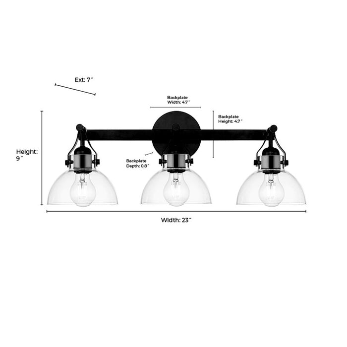 Millennium Lighting 3Lt 23" Vanity, Black