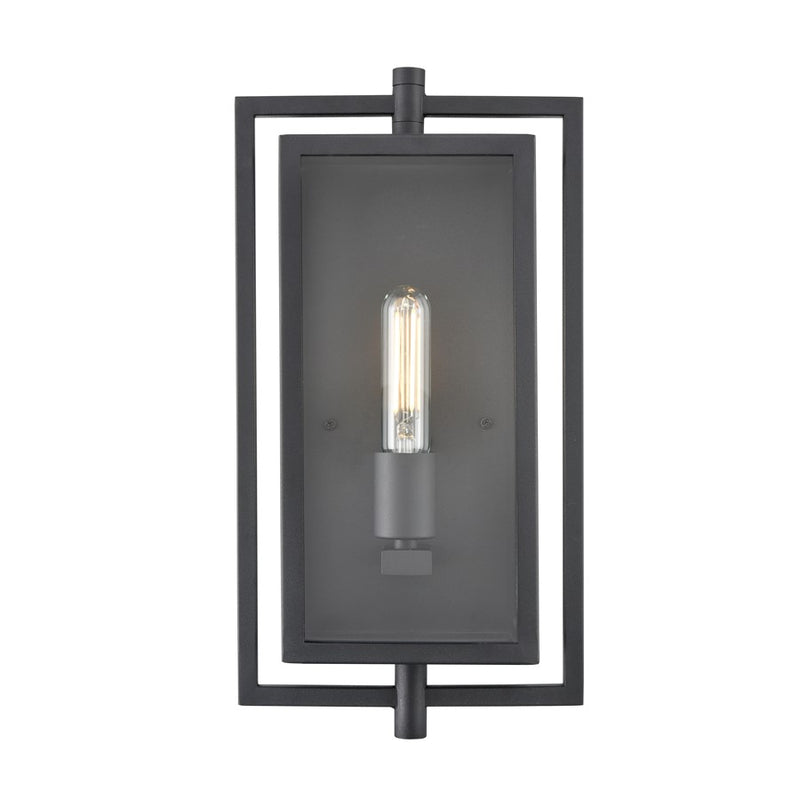 Millennium Lighting Rankin 1Lt Outdoor Wall Sconce, Black/Clear - 250001-TBK