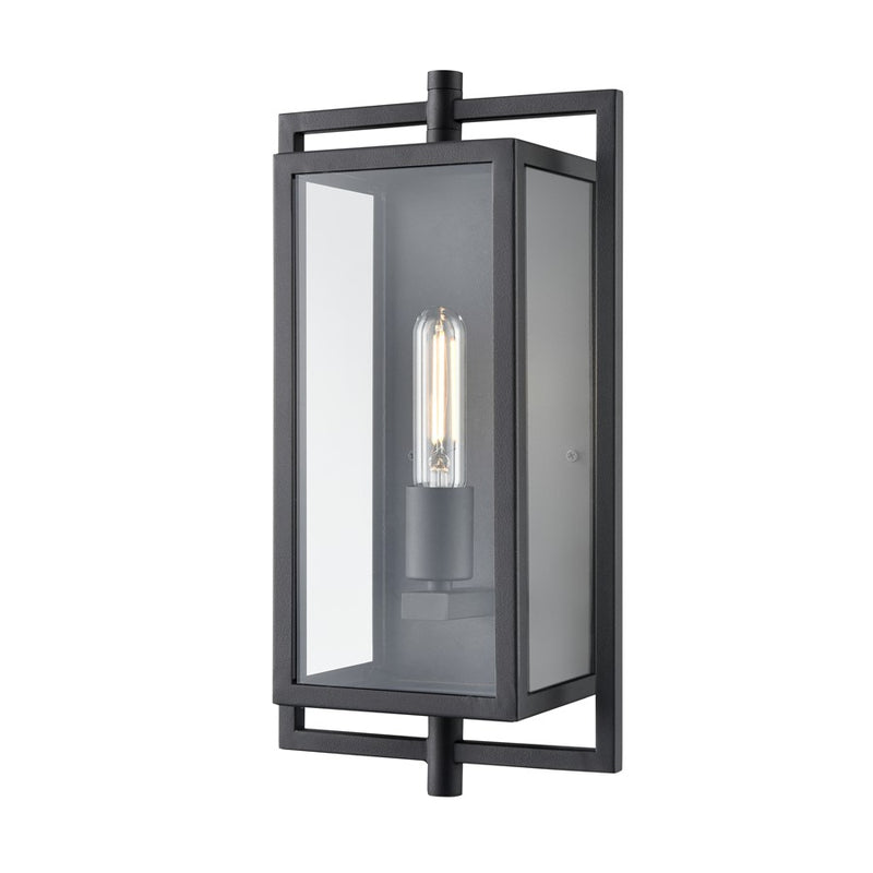 Millennium Lighting Rankin 1Lt Outdoor Wall Sconce, Black/Clear