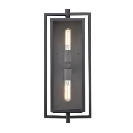 Millennium Lighting Rankin 2Lt Outdoor Wall Sconce, Black/Clear - 250002-TBK