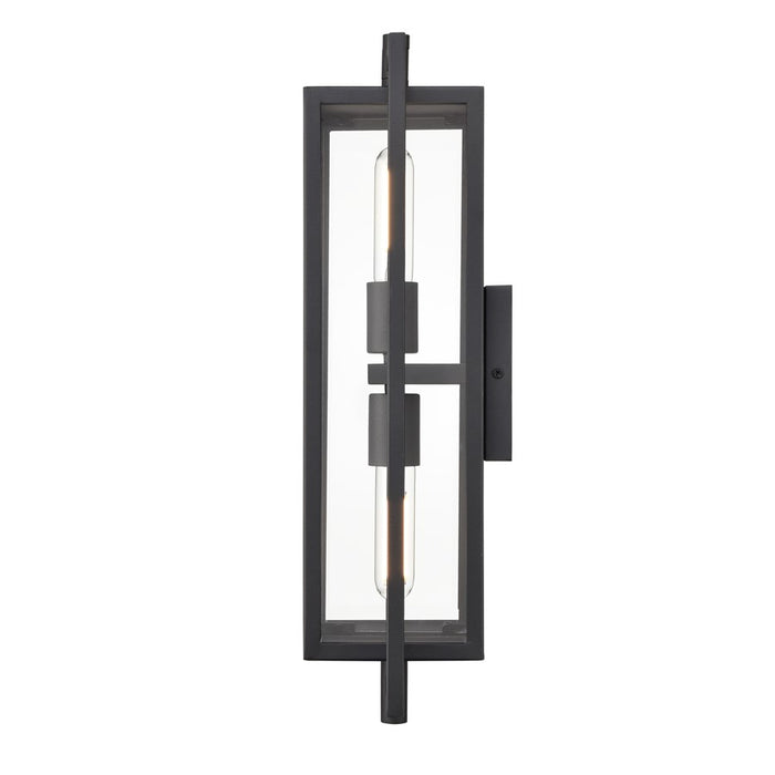 Millennium Lighting Rankin 2Lt Outdoor Wall Sconce, Black/Clear