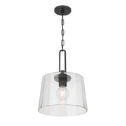 Millennium Lighting Diamara 1Lt Pendant, Matte Black/Clear - 250101-MB