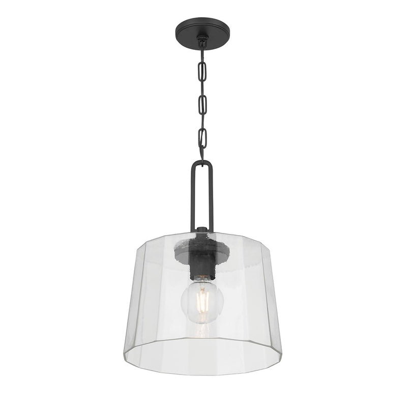 Millennium Lighting Diamara 1Lt Pendant, Matte Black/Clear - 250101-MB