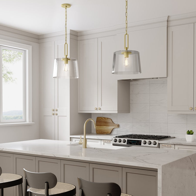 Millennium Lighting Diamara 1Lt Pendant, Vintage Brass/Clear