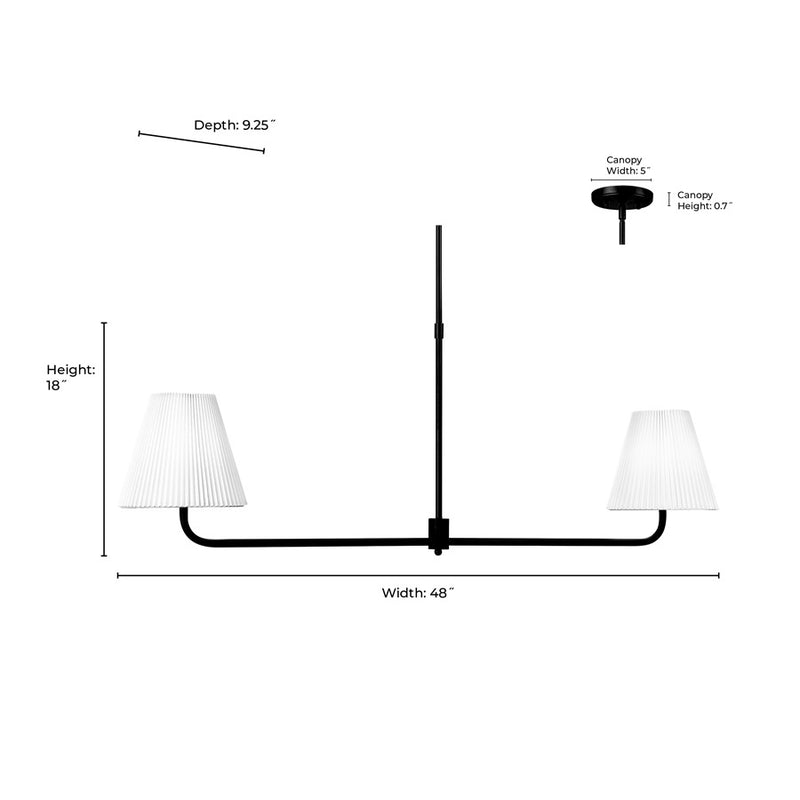 Millennium Lighting Ami 2Lt 48" Island, Black/White