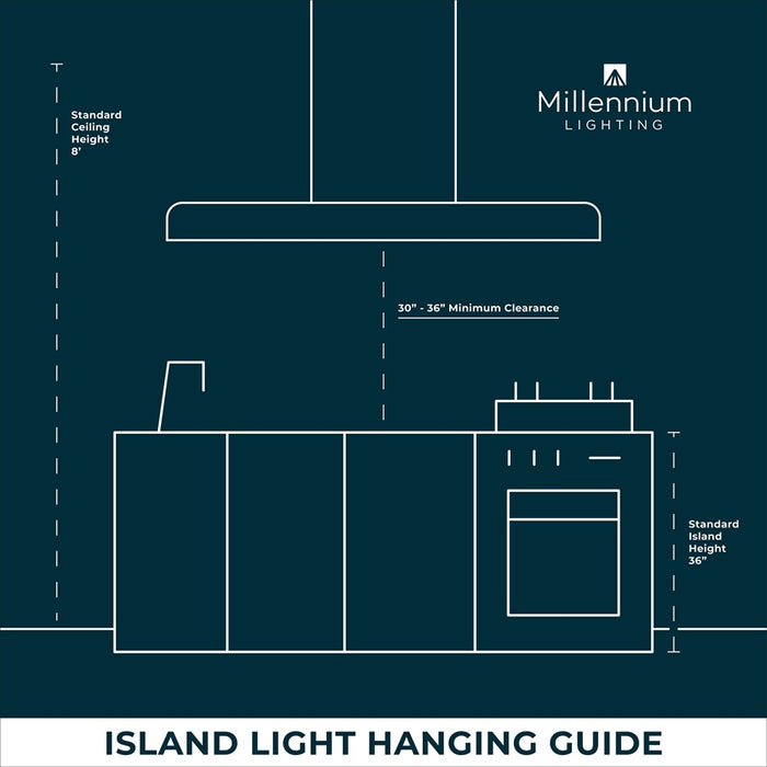 Millennium Lighting Ami 2Lt 48" Island, Black/White