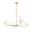 Millennium Lighting Ami 4Lt 40" Chandelier, Vintage Brass/White - 25104-VB