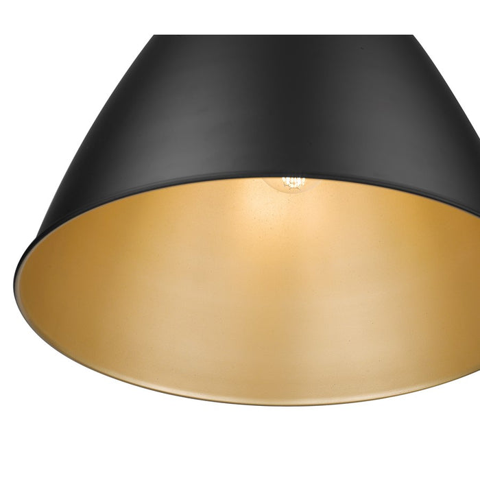 Millennium Lighting Kayman 1Lt 15" Pendant, Black/ Gold