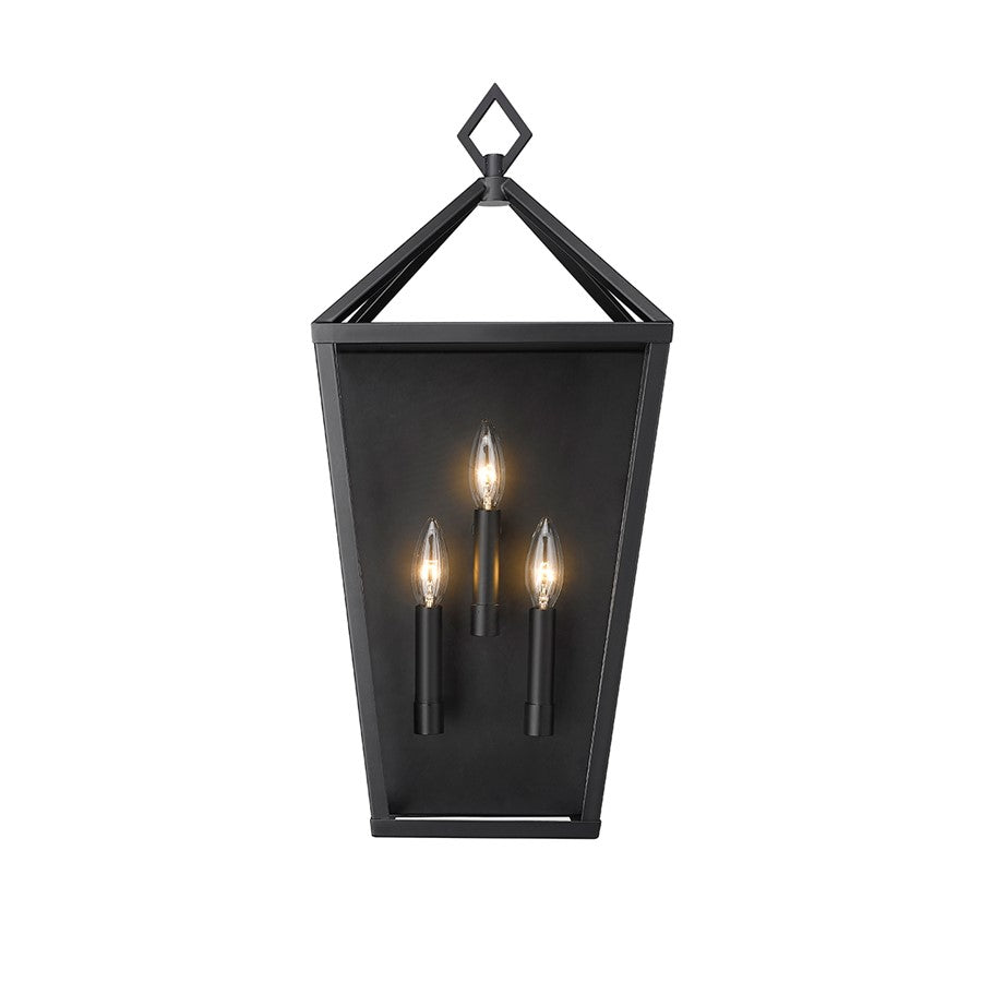 Millennium Lighting Arnold 3Lt Outdoor Wall Sconce, Coated Black - 2533-PBK