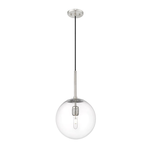 Millennium Lighting Kairo 1Lt 12" Pendant, Brushed Nickel/Clear - 25401-BN