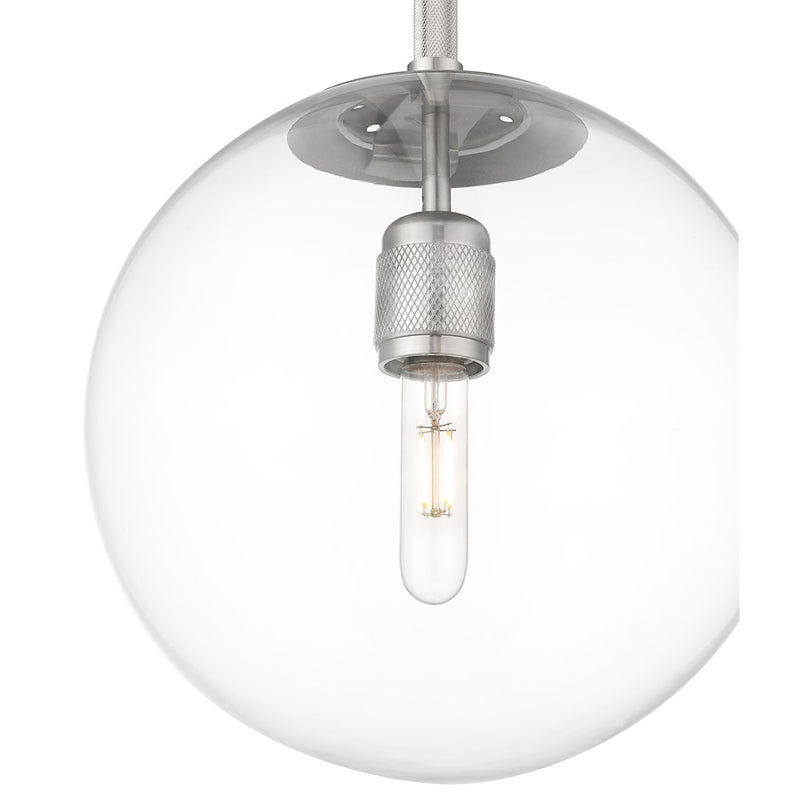 Millennium Lighting Kairo 1Lt 12" Pendant, Brushed Nickel/Clear