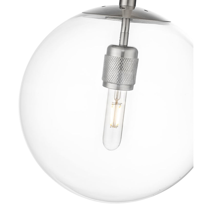 Millennium Lighting Kairo 1Lt 12" Pendant, Brushed Nickel/Clear